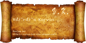 Vörös Korvin névjegykártya