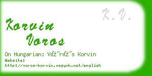 korvin voros business card